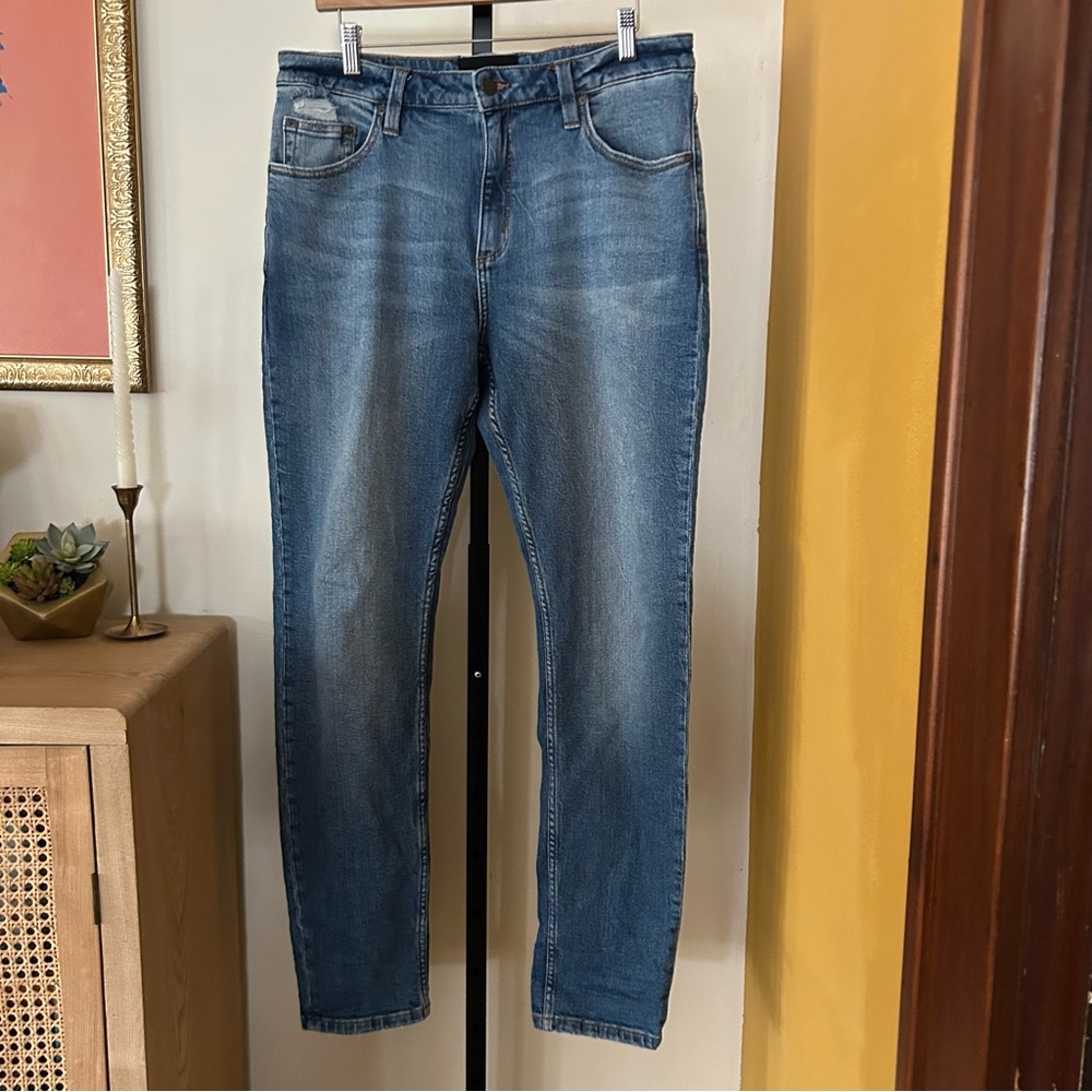 ROLLA'S Men's Tim Slim Organic Worn Jeans Classic Blue Denim Size 33x32